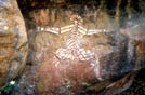 Australia, antico petroglifo antropomorfo aborigeno, Kakadu N.P.