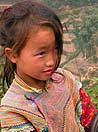 bambina red Hmong nel Nord Vietnam, al confine con la Cina